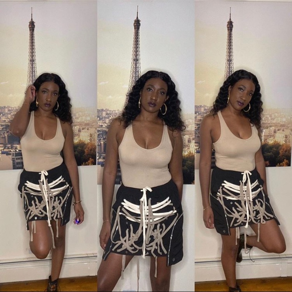 Laced Up Mini Skirt